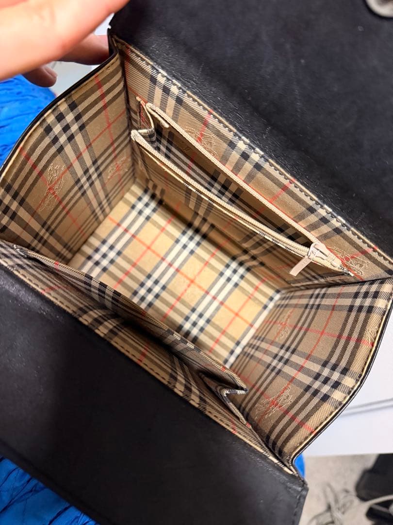 d*2様 BURBERRY スクエア型 ハンドバッグ レザー ノバチェック ブラ