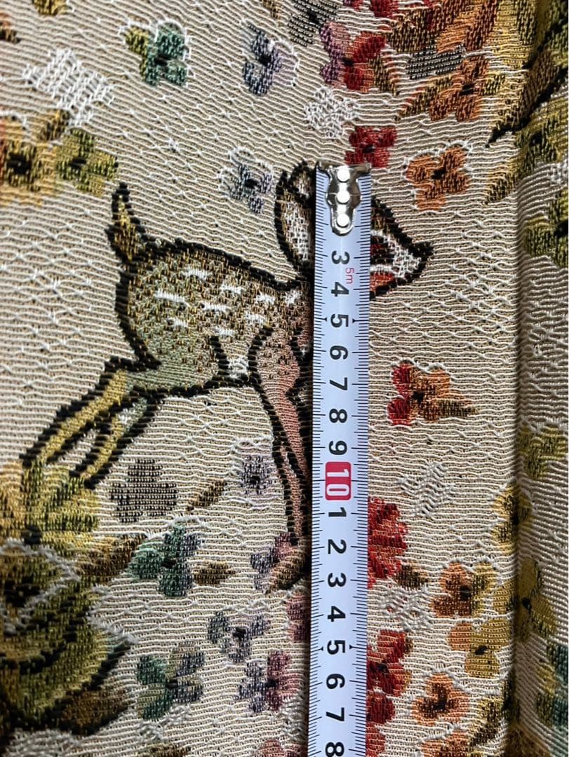 カーテン バンビ 鹿 インテリア 昭和レトロ 当時物 レトロポップ コブラン織