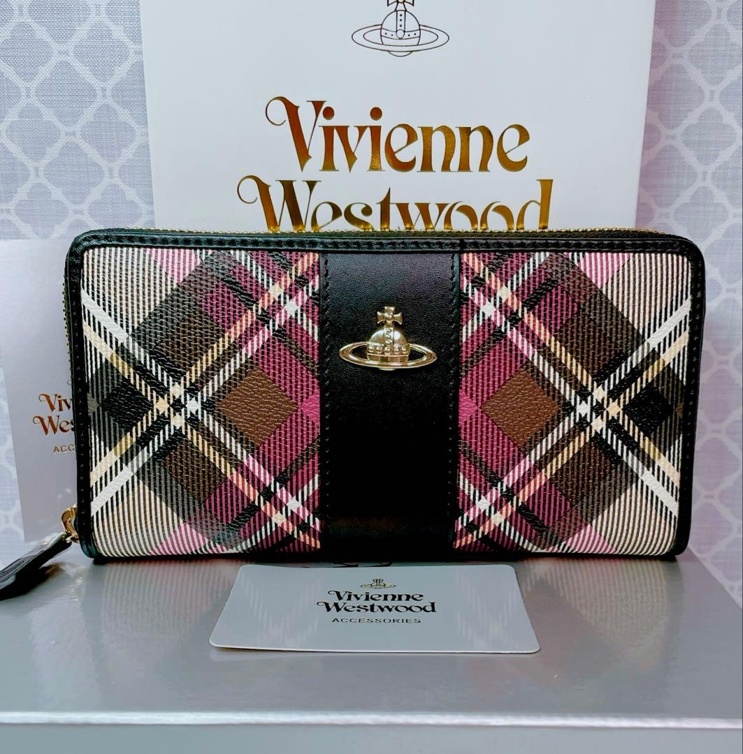 【大人気✨️1点のみ】ヴィヴィアン・ウエストウッド ブラックチェック 長財布