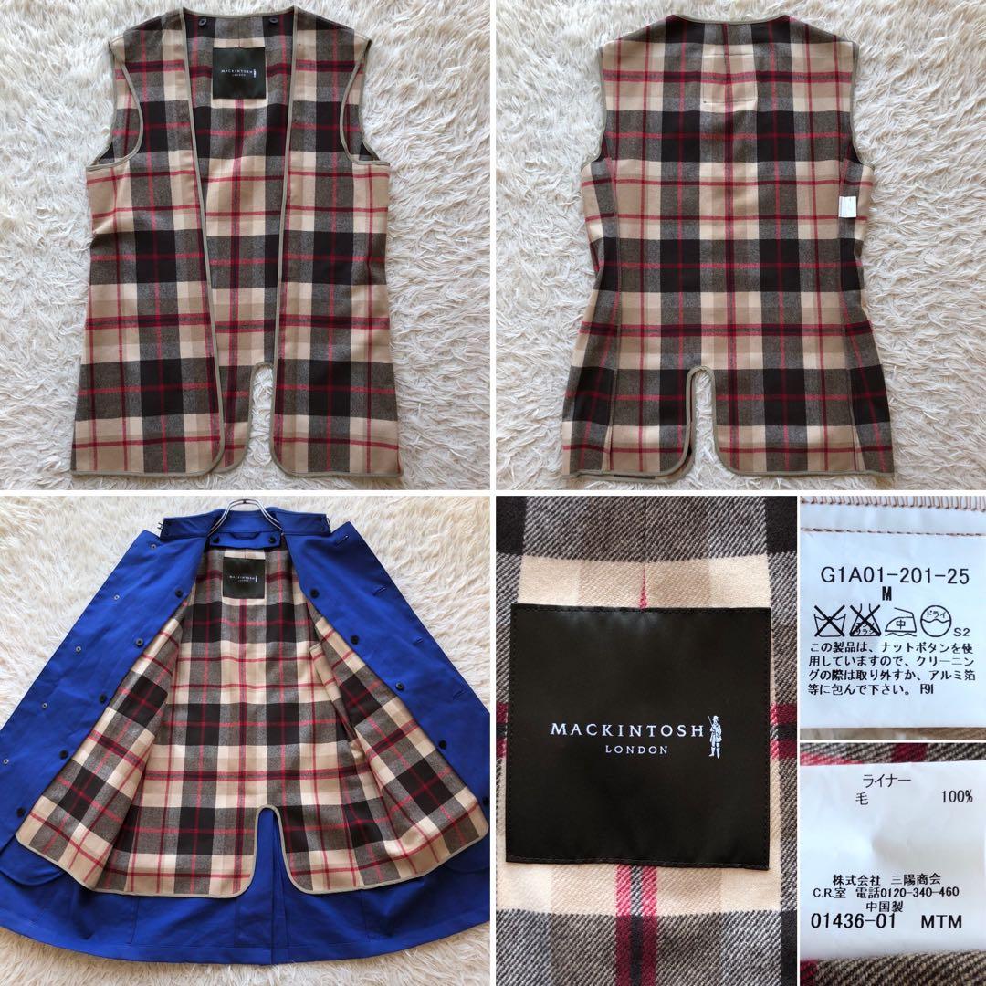 【美品】マッキントッシュロンドン　ゴム引きコート　ステンカラー　ライナー　撥水