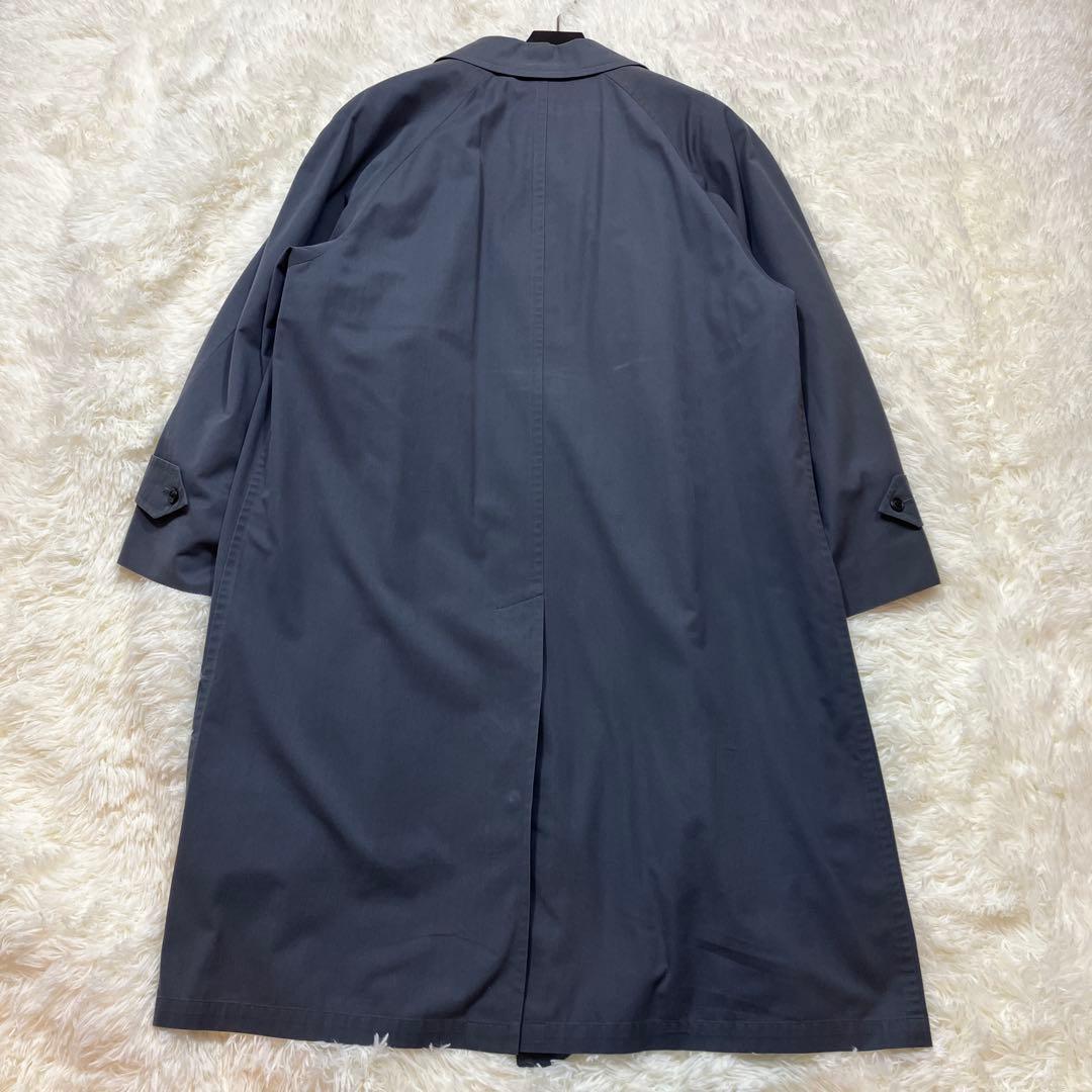 極美品 バーバリー ステンカラーコートマキシ丈ライナー付 ノバチェック グレーM