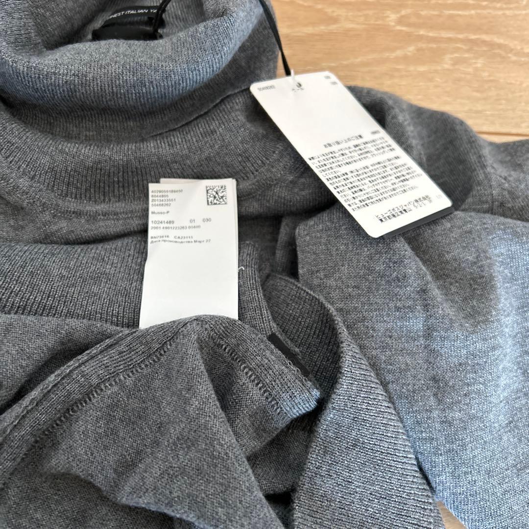 新品未使用品 BOSS ヒューゴボス タートルネックセーター　メンズXLグレー