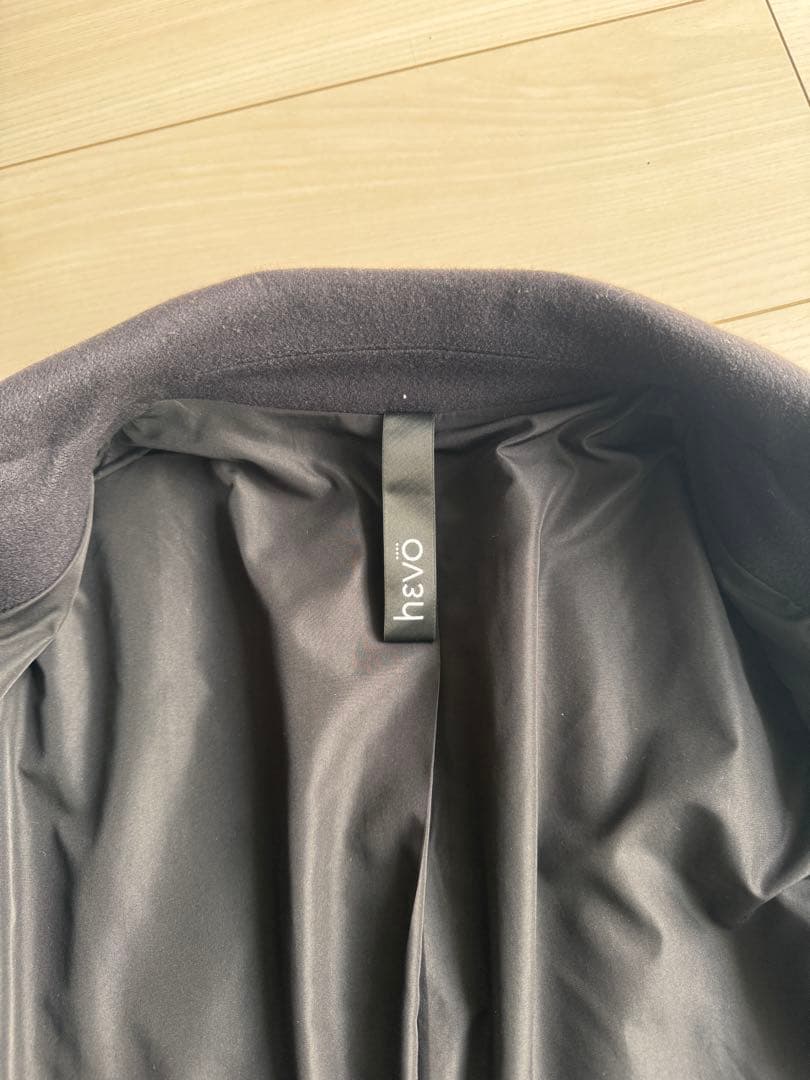 美品 HEVO OSTUNI ベルテッドコート オストゥーニ ネイビー 44