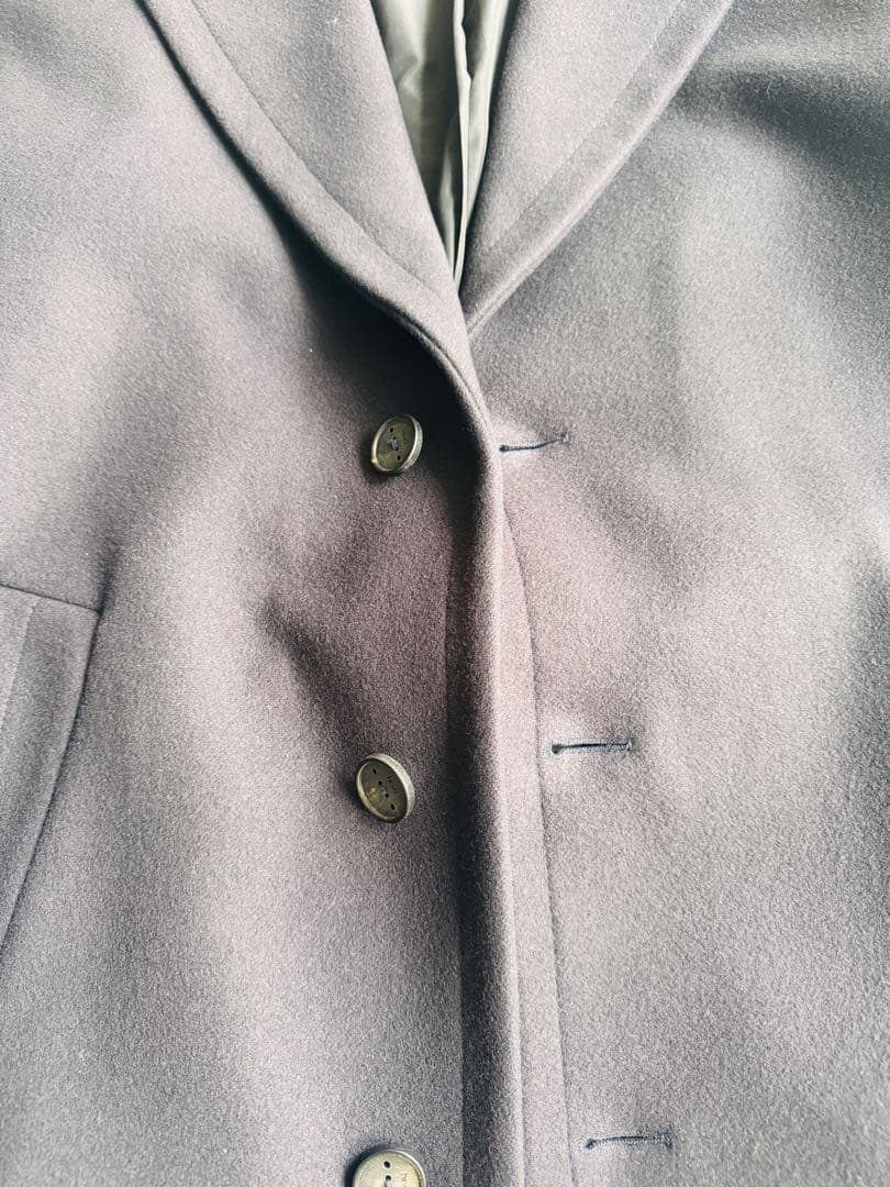 美品 HEVO OSTUNI ベルテッドコート オストゥーニ ネイビー 44