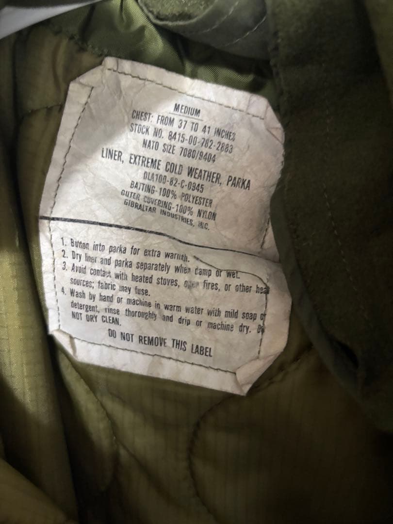 【美品】実物　US m65 フィッシュテール　フルセット　M 70s 80s