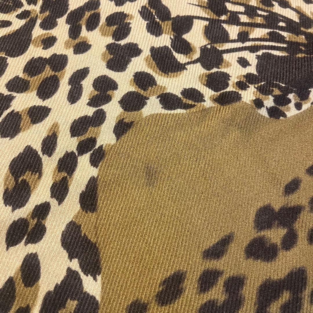 イヴサンローラン ストール 大判 レオパード 豹 ウール