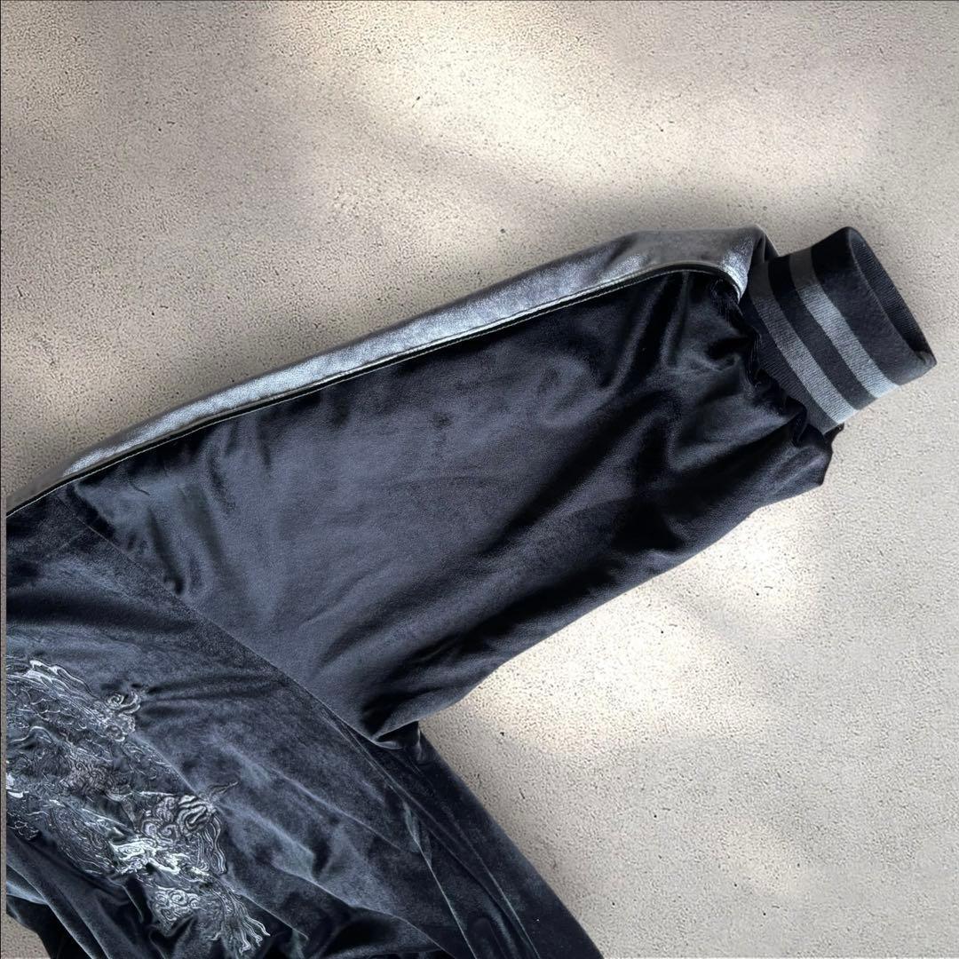 【廃盤レア】REFLEMレフレム　ドラゴン刺繍ベロアスカジャンBlack