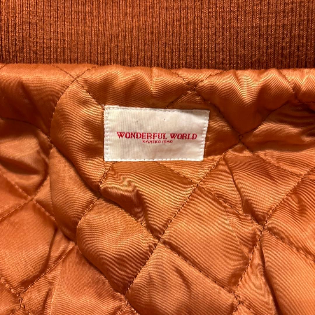 希少⭐️wonderful world スタジャン 刺繍　ワッペン　カネコイサオ