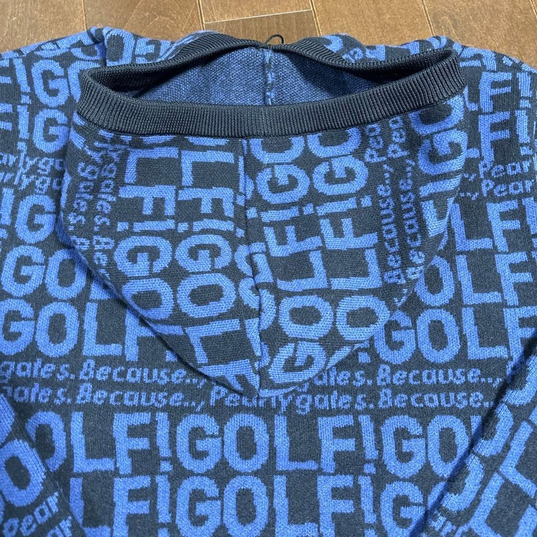 パーリーゲイツ GOLF柄カシミヤ入りジャガードパーカサイズ5