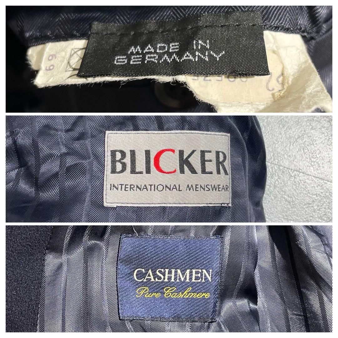 【美品✨】BLICKER ダブルチェスターコート カシミヤ100% ネイビーXL