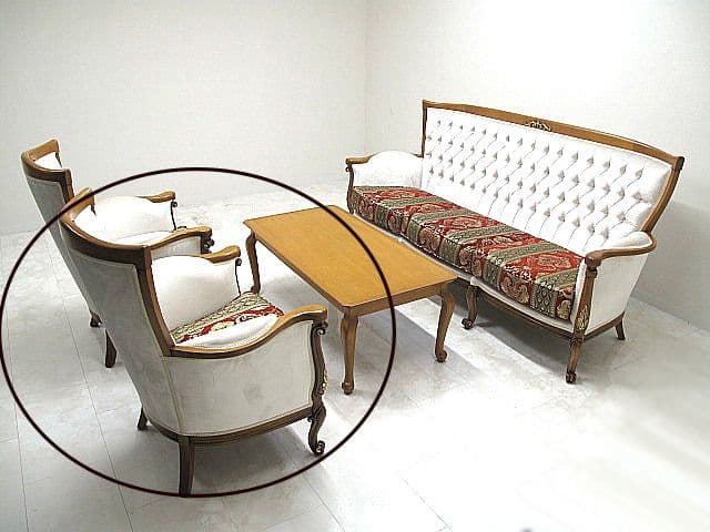 展示品 イタリア製 ロココ様式 1人掛けソファ パーソナルチェア