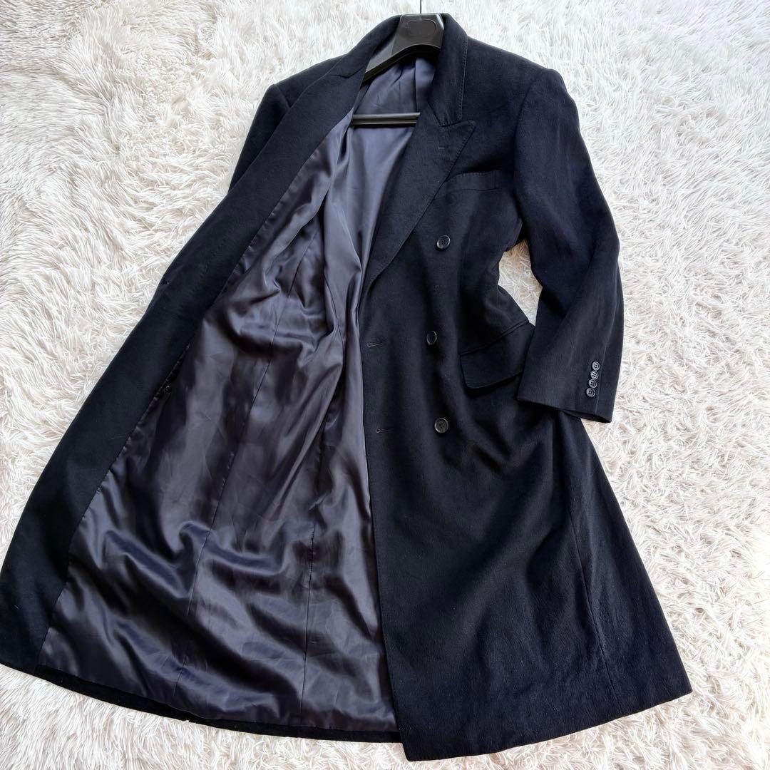 カシミヤ100% ダブルチェスターコート L