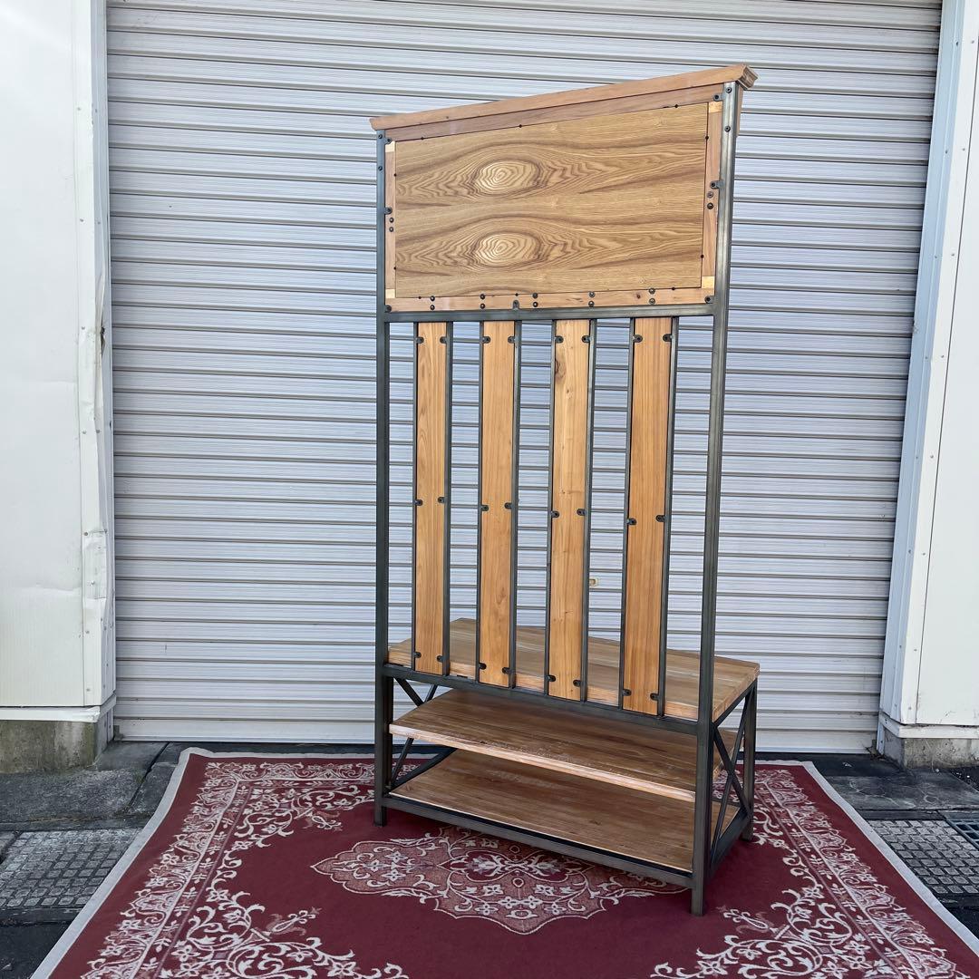 インダストリアル◼︎鉄アイアンフレーム ホールツリー ベンチ×コートハンガー