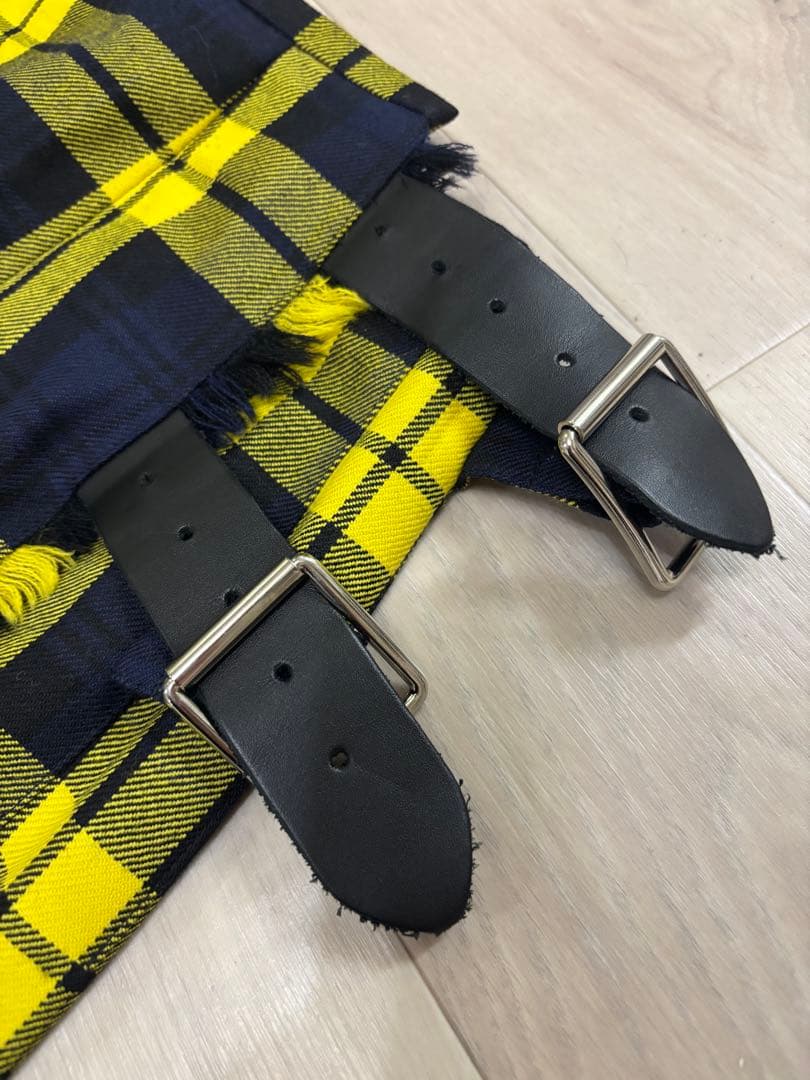 オニールオブダブリン　チェック　ロングスカート 黒×黄色