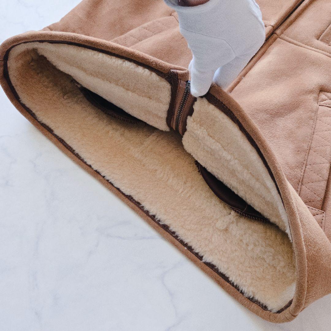 極美品✨本革 シープスキン WINDWARD ボア ムートンベスト メンズ М