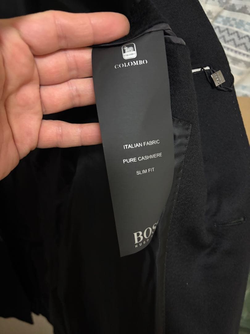 HUGO BOSS ブラック チェスターコート　カシミヤ100パーセント