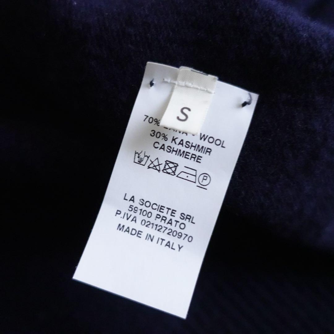 【イタリア製】LA SOCIETE ウールカシミアダブルジップドライバーズニット