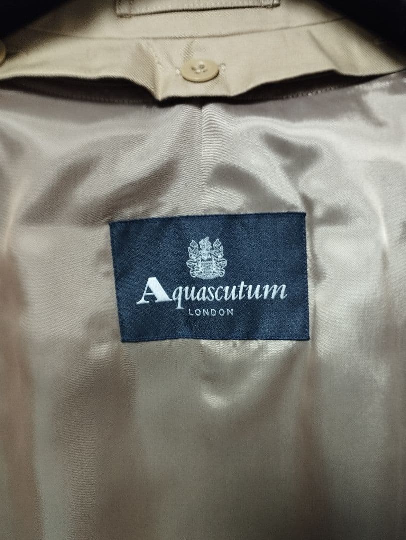 Aquascutum ステンカラーコート ベージュ 34