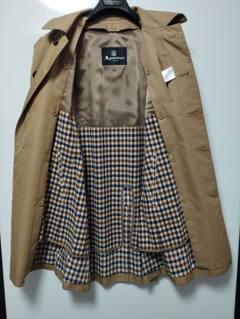 Aquascutum ステンカラーコート ベージュ 34