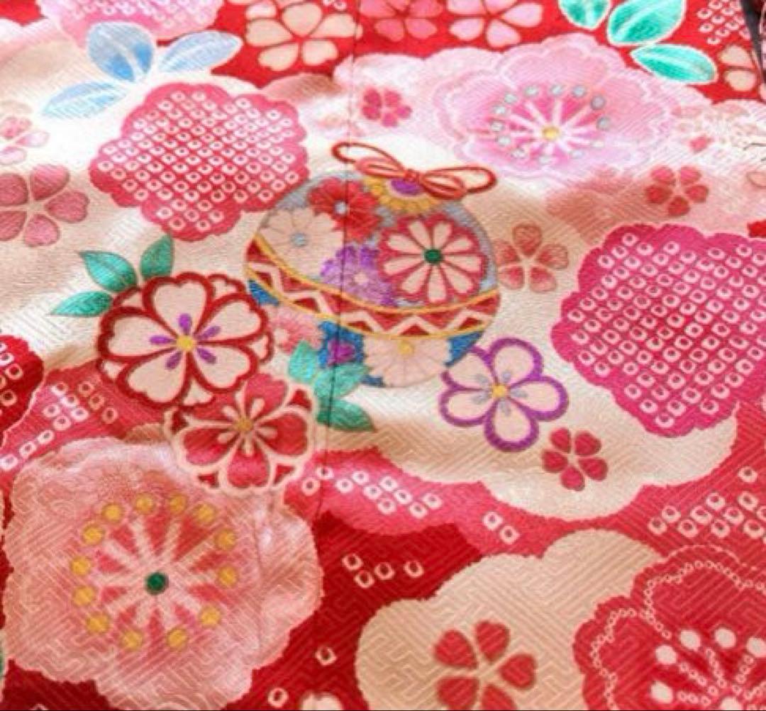 七五三　着物　7歳　正絹　フルセット　赤　ピンク　絞り柄