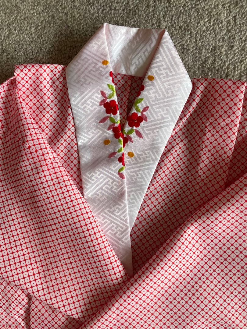 七五三　着物　7歳　正絹　フルセット　赤　ピンク　絞り柄