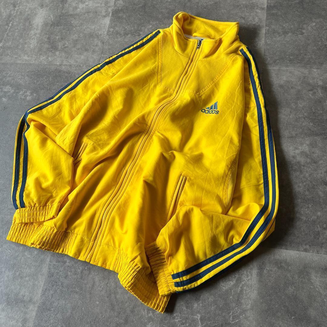90s adidas トラックジャケット 万国旗 イエロー XL A126 アディダス
