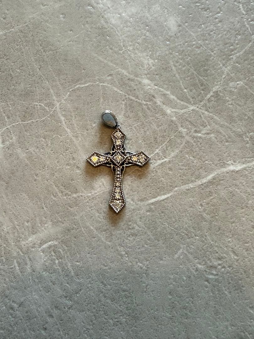 定価23万　宝石天然ダイヤモンド15pcs 0.50ct クロス ペンダント