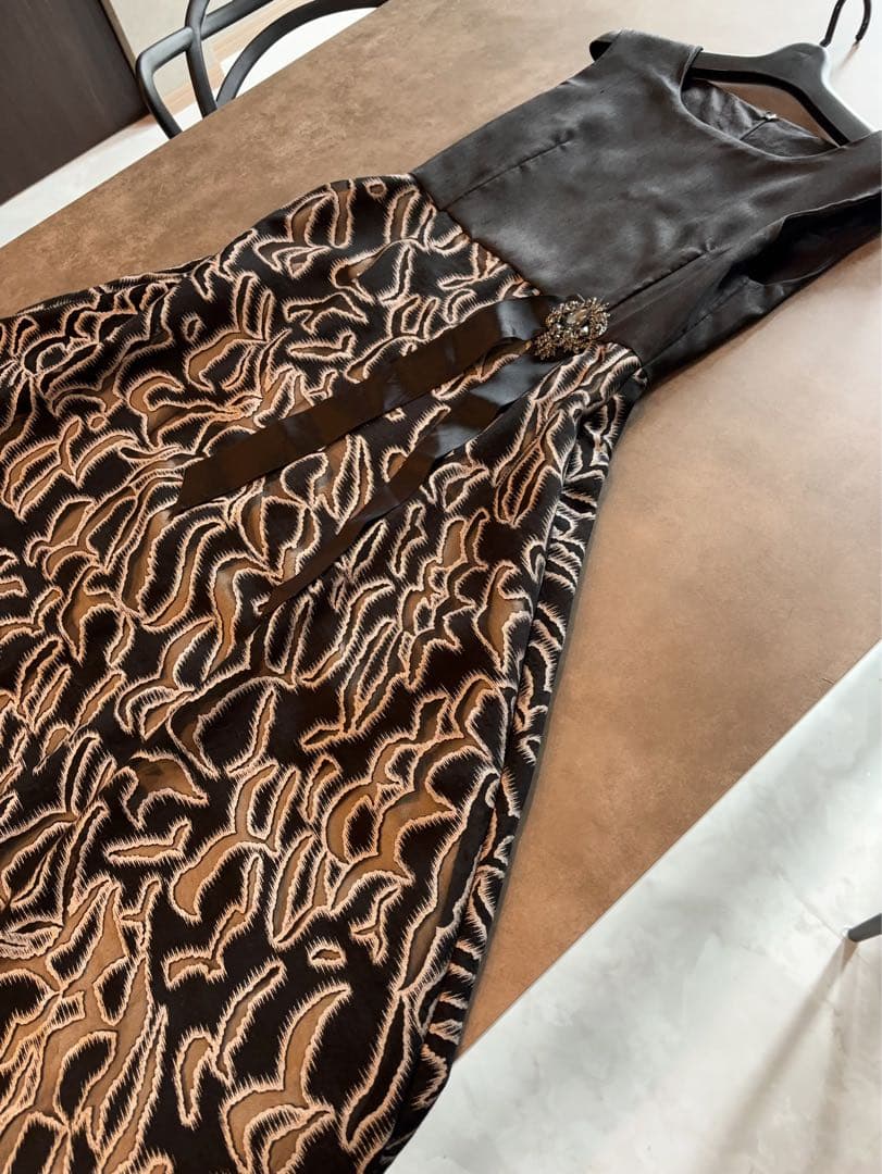 1回着のみ！全円オードリーデザインドレス♡フランス高級変わり生地で素敵なドレープ