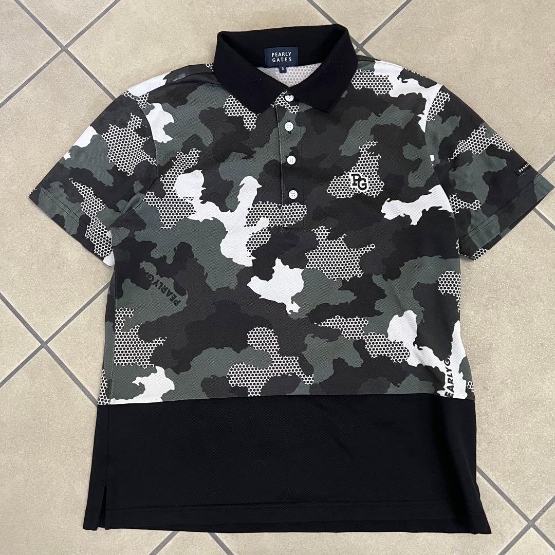 パーリーゲイツ　セットアップ　上下　メンズ　ポロシャツ　ショートパンツ　迷彩　L