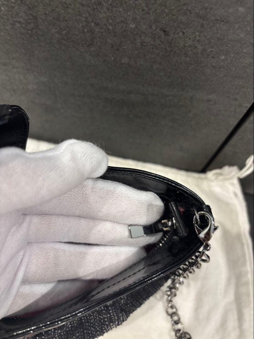 フェラガモ　ガンチーニ　ストーン　スパンコール　パーティーバッグ