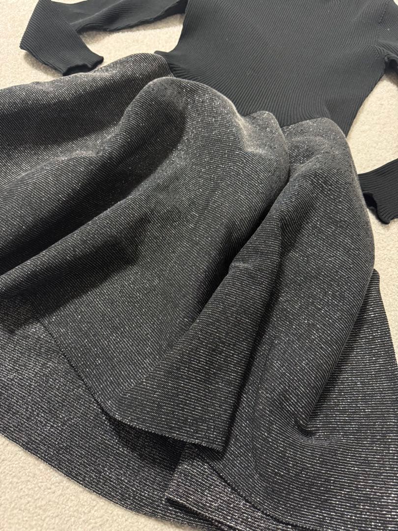 CFCL新品未使用黒ラメ長袖ミニワンピースチュニック