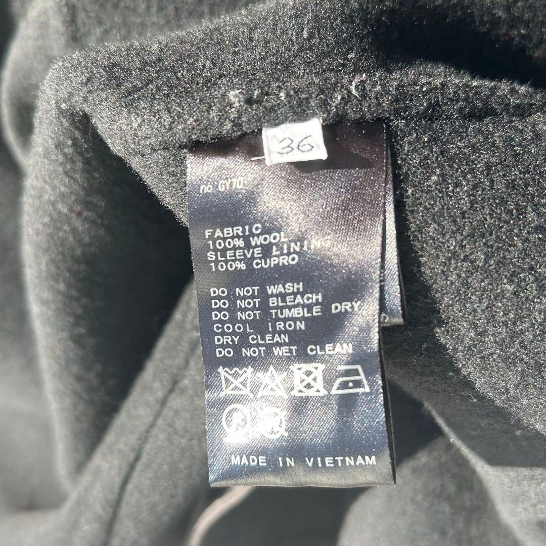 ドゥーズィエムクラス　victorianリバーロングノーカラーコート ブラック