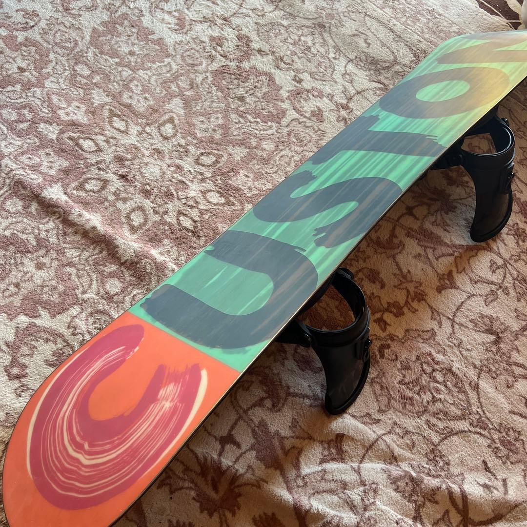 良品 BURTON CUSTOM FV 148cm バイン付 スノーボードセット