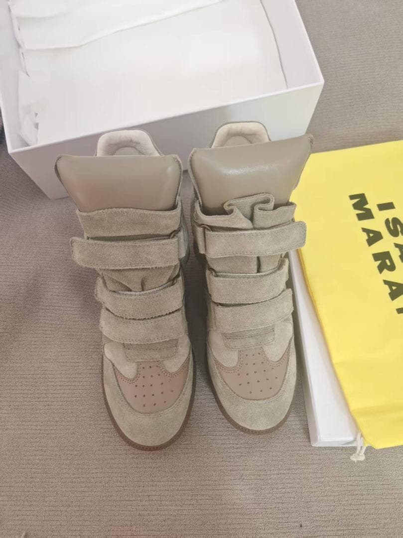 【1回着用】Isabel Marant ベージュ スエード ハイカットスニーカー