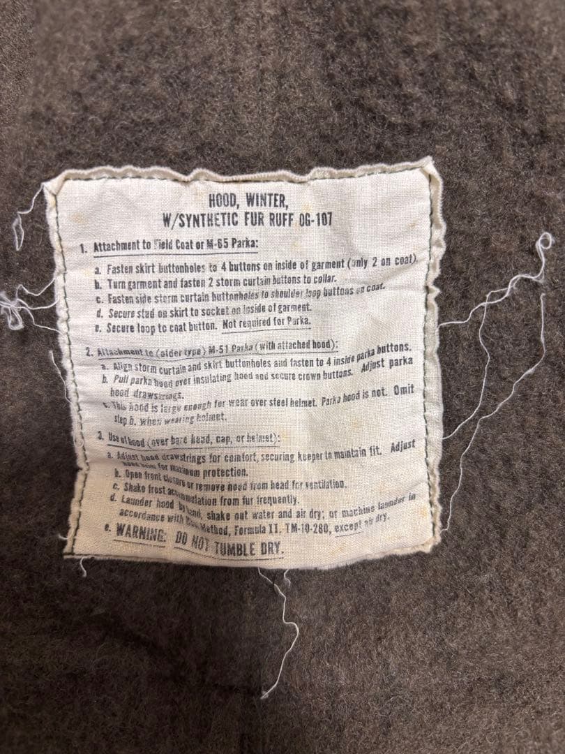 美品　m-65フィッシュテール　x-small 70s アルミジップ　フルセット