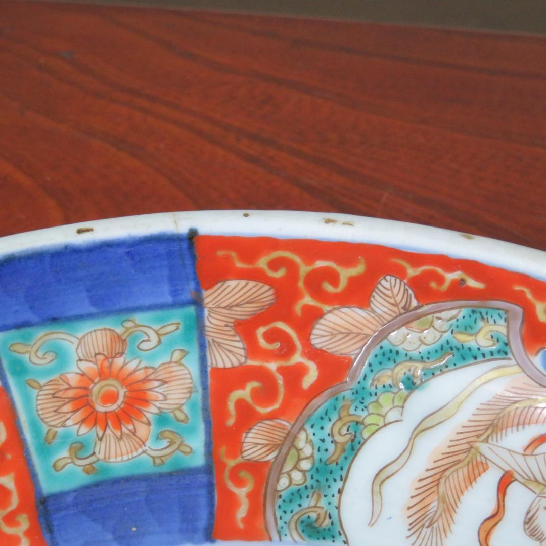 古伊万里 鳳凰 唐草 冨貴長春 ニュウ 窯傷あり 色絵付 草花文様 - メルカリ