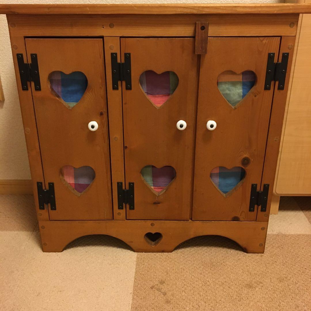 カントリー家具ハートくり抜き木製キャビネット 楽天市場】ハート 布 キャビネット S オーダーメイド カントリー家具