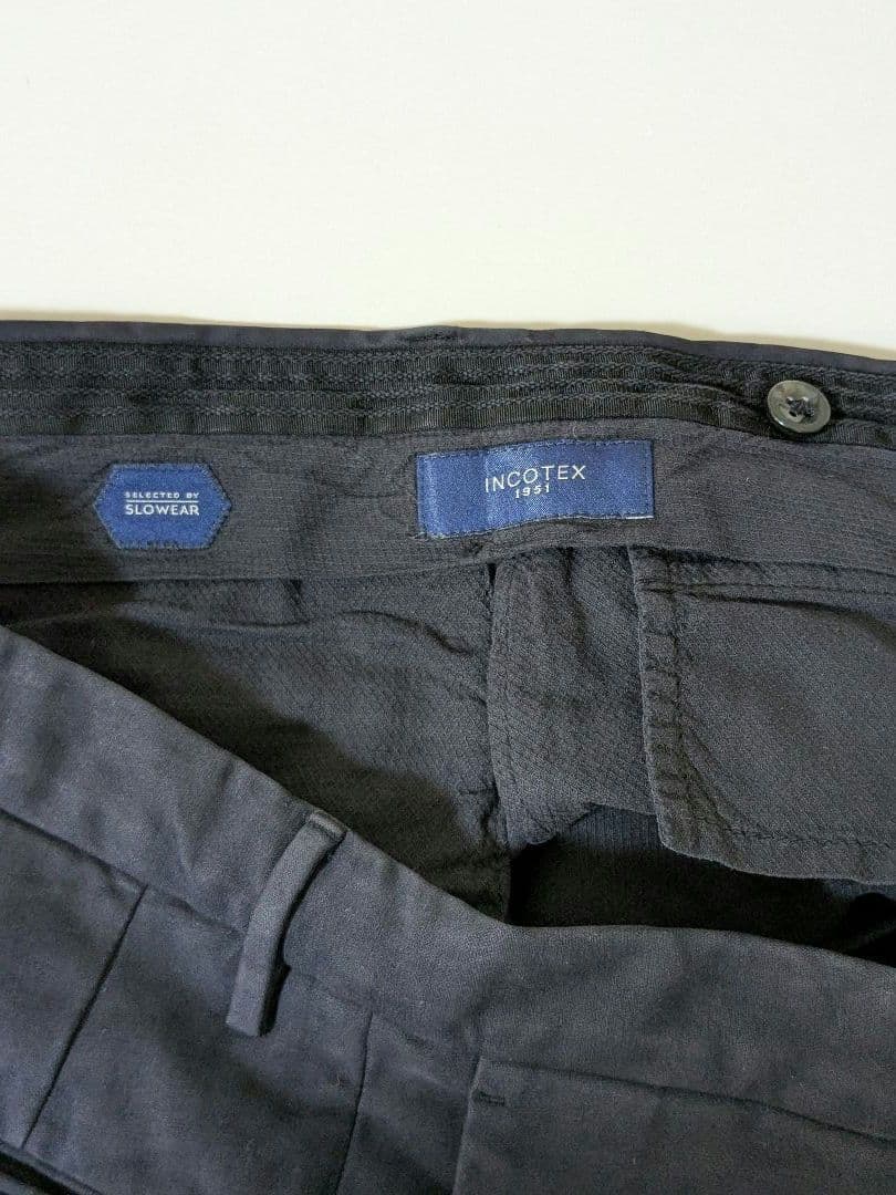 【美品】インコテックス(INCOTEX)　ネイビー　スラックス　送料無料