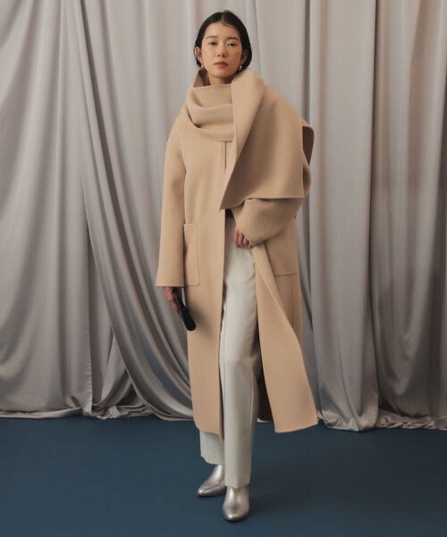 slobe iena habiストールノーカラーコート
