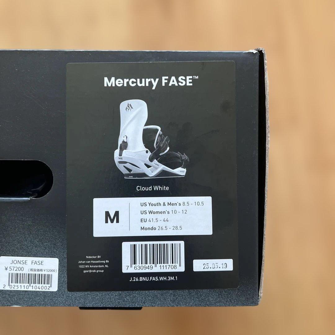 JONES MERCURY FASEスノーボード　ビンディング M ホワイト