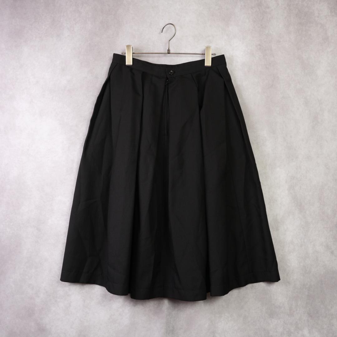 COMME des GARCONS　膝丈タックフレアスカート　ブラック