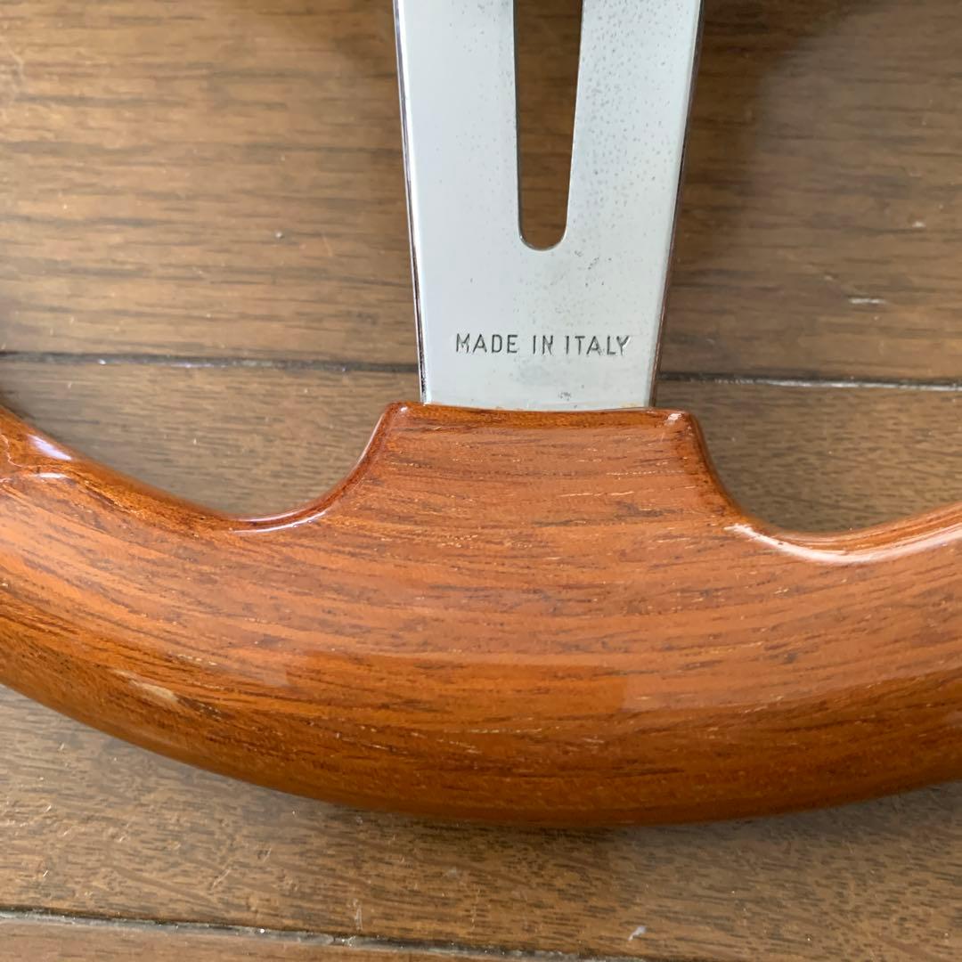 当時物　ウッド製　32Φ 3スポークステアリングホイール