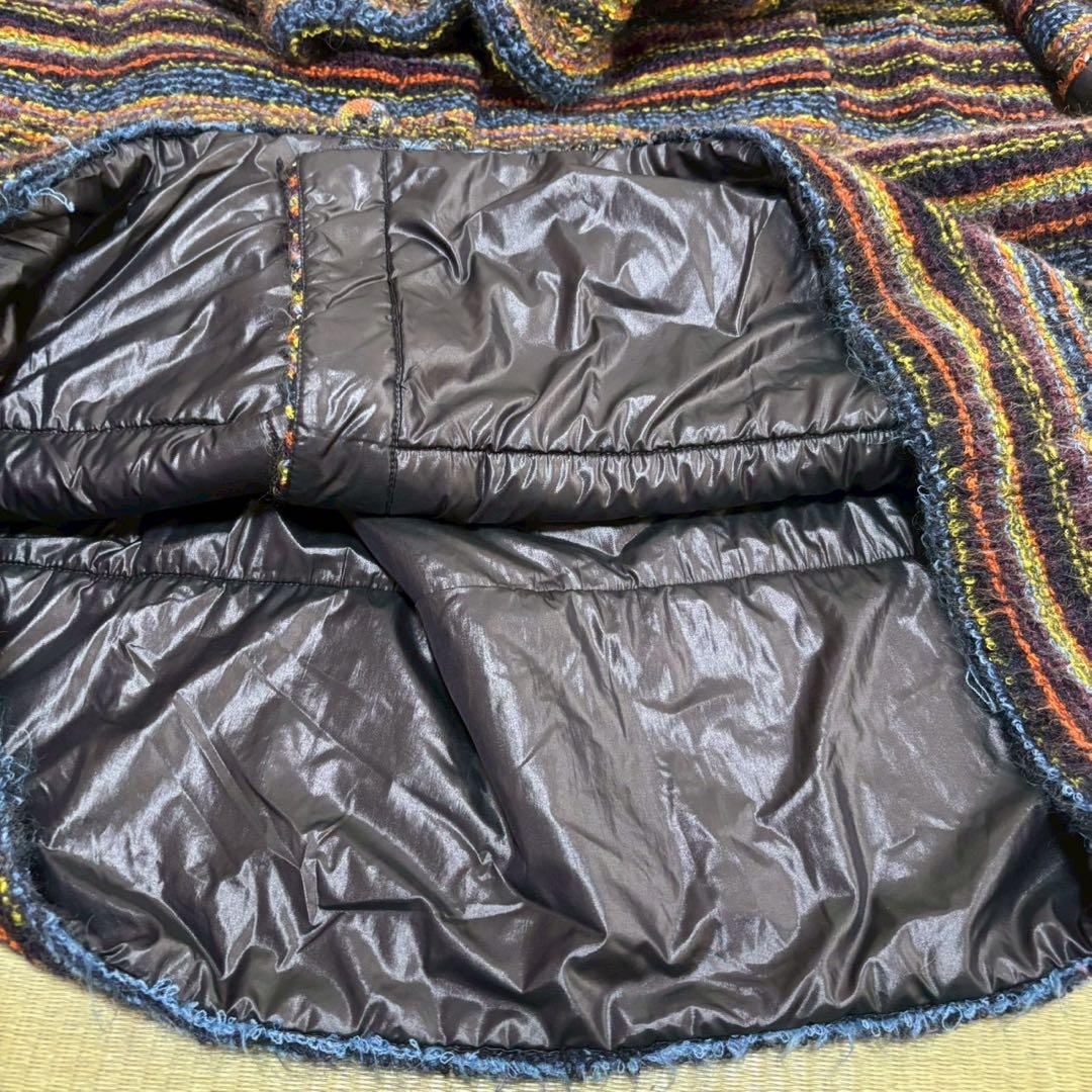 MISSONI ロングコート 緑マルチカラーボーダー 緑 アウター 長袖 防寒