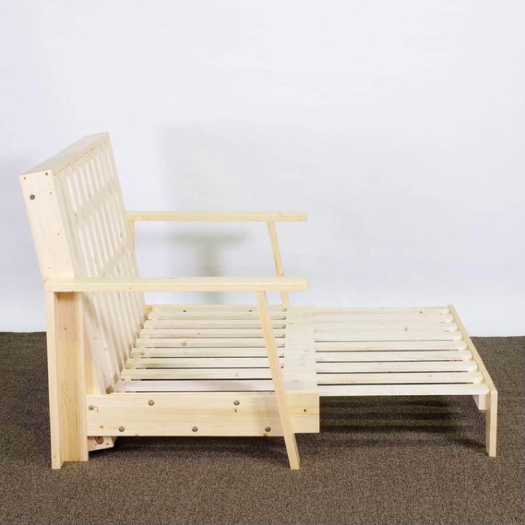 F 新品 北欧パイン ソファベッド フレーム 伸長 セミダブル すのこベッド