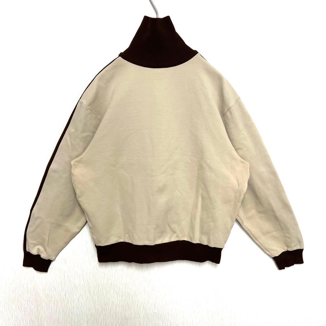 【小さいサイズ】 希少adidasトラックジャケット デサント製 ベージュ 古着