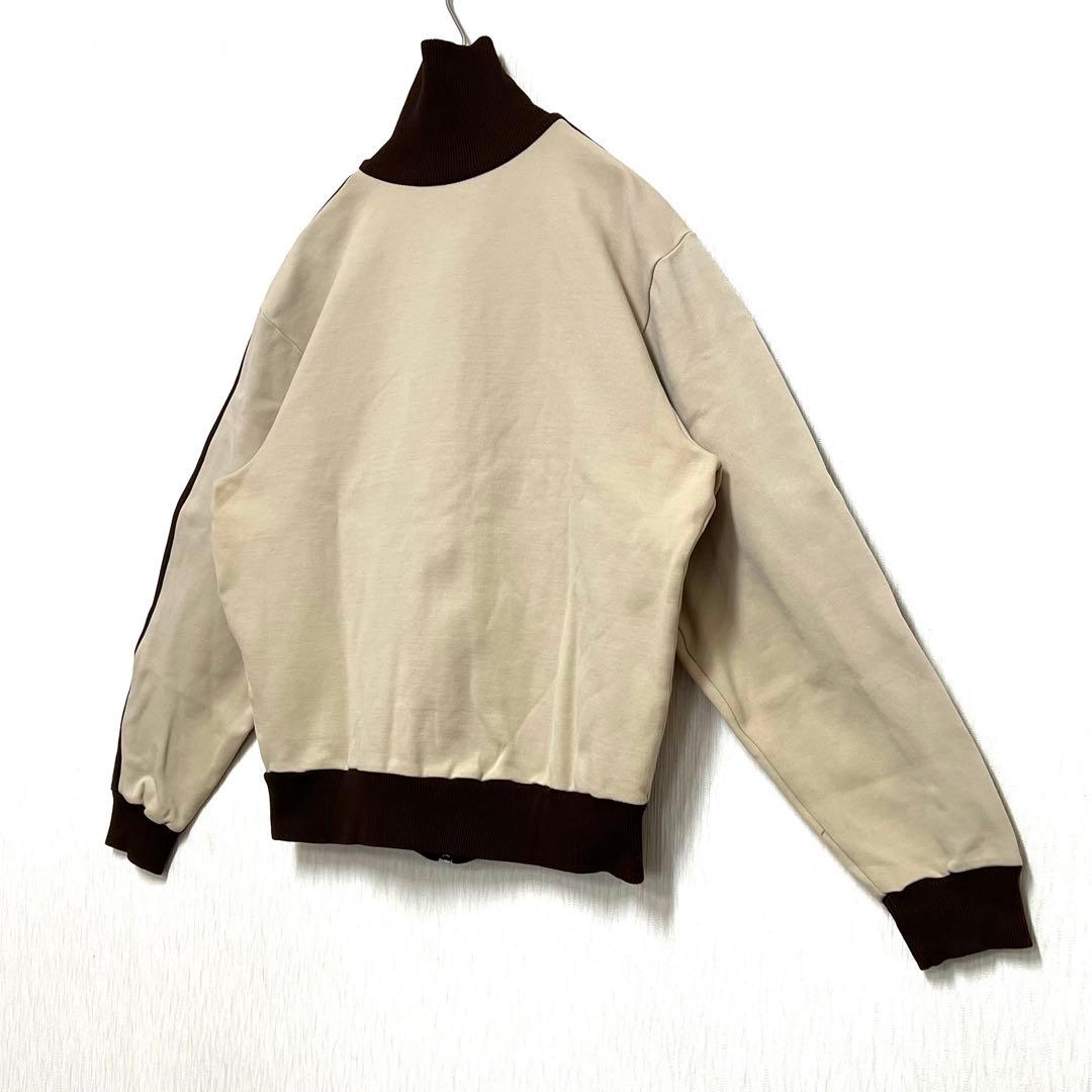 【小さいサイズ】 希少adidasトラックジャケット デサント製 ベージュ 古着