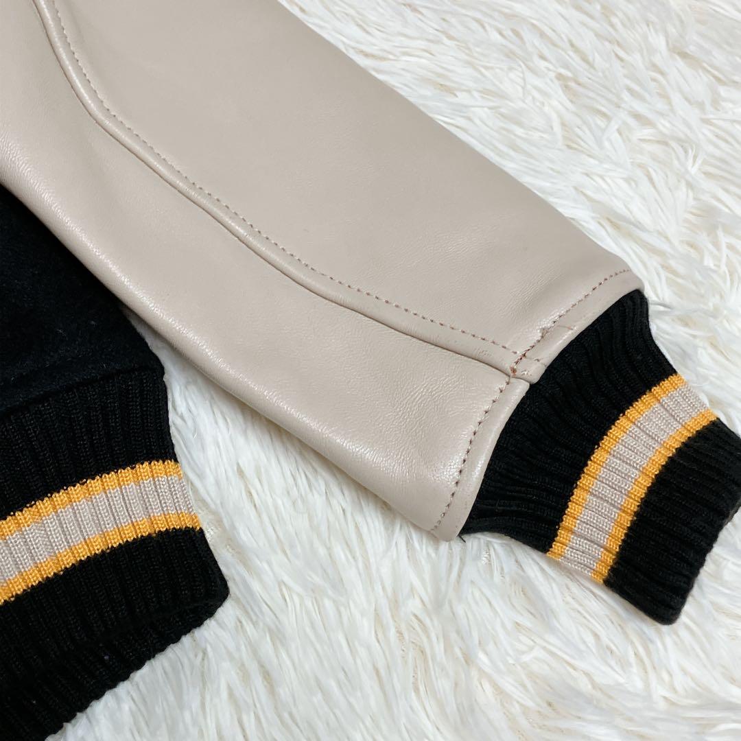 AVIREX スタジャン　レザー　羊革　ワッペン　刺繍　トラ　タイガー