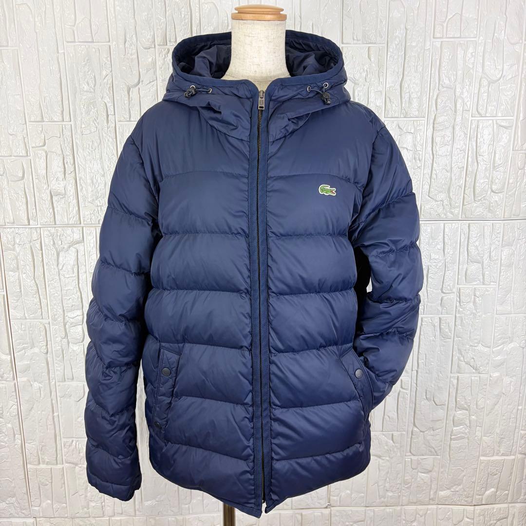 ラコステ ダウンジャケット ワンポイントロゴ 暖か✨　フーデット　【n4】