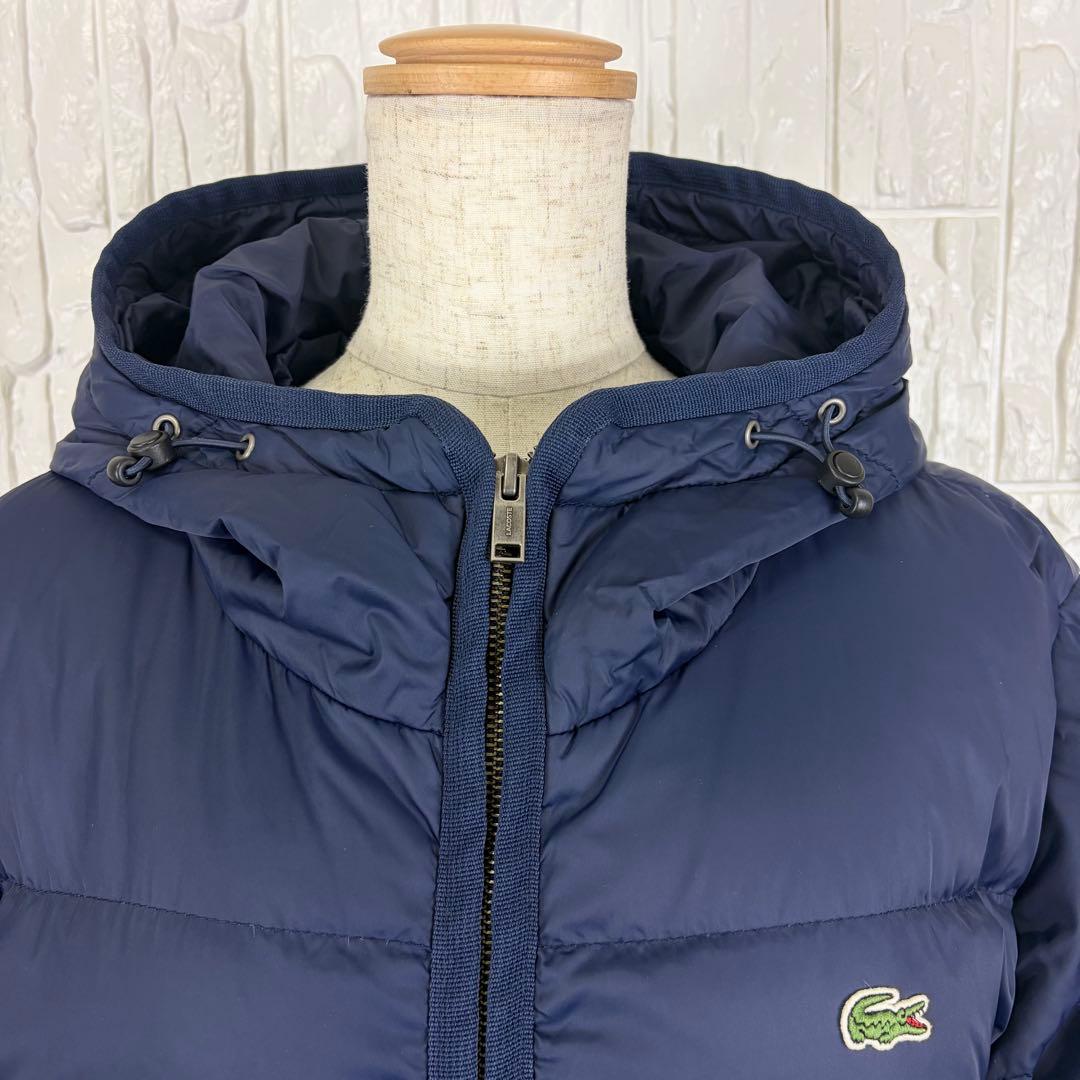ラコステ ダウンジャケット ワンポイントロゴ 暖か✨　フーデット　【n4】