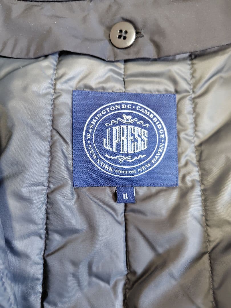 黒ステンカラーコート　ジェイプレスＪプレスライナー付きLL